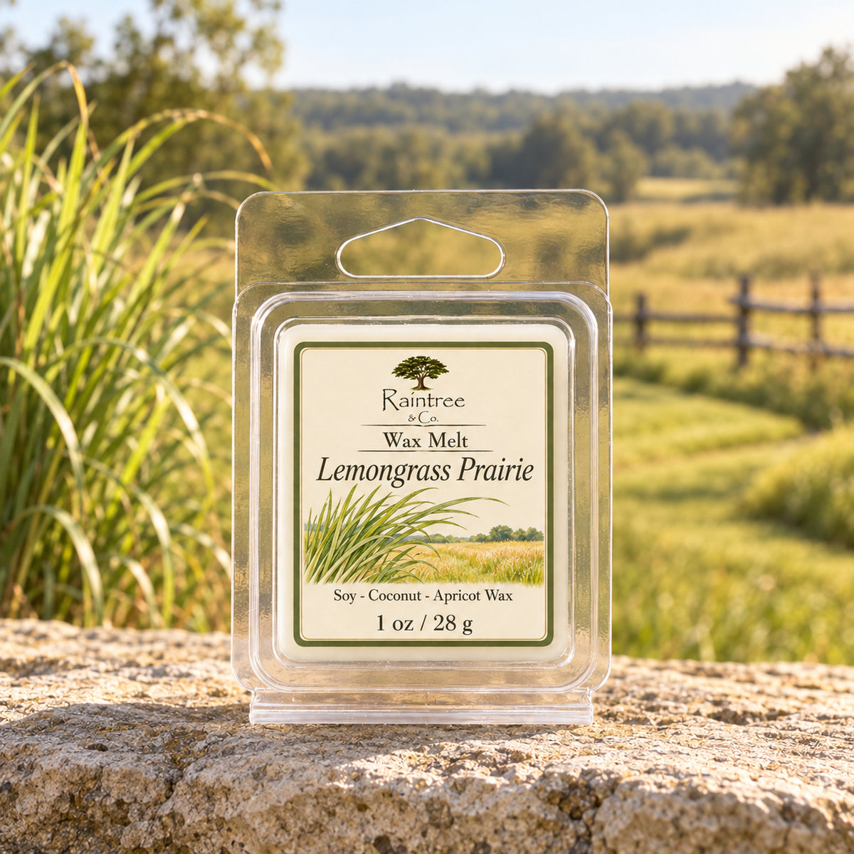 Raintree and Company 1oz Lemongrass Prairie wax melt cube