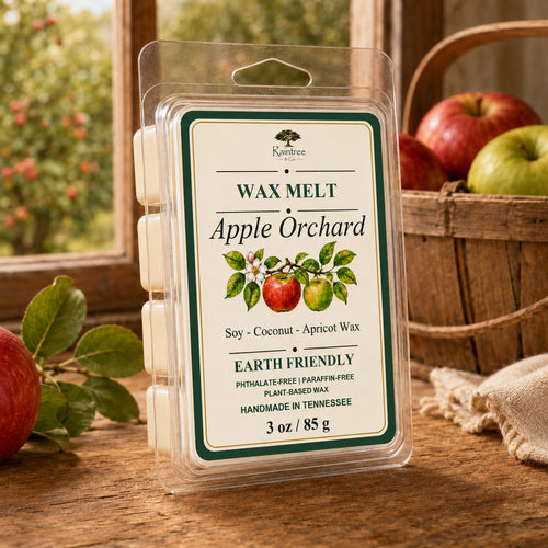 Raintree and Company 3oz Apple Orchard wax melt clamshell, front view